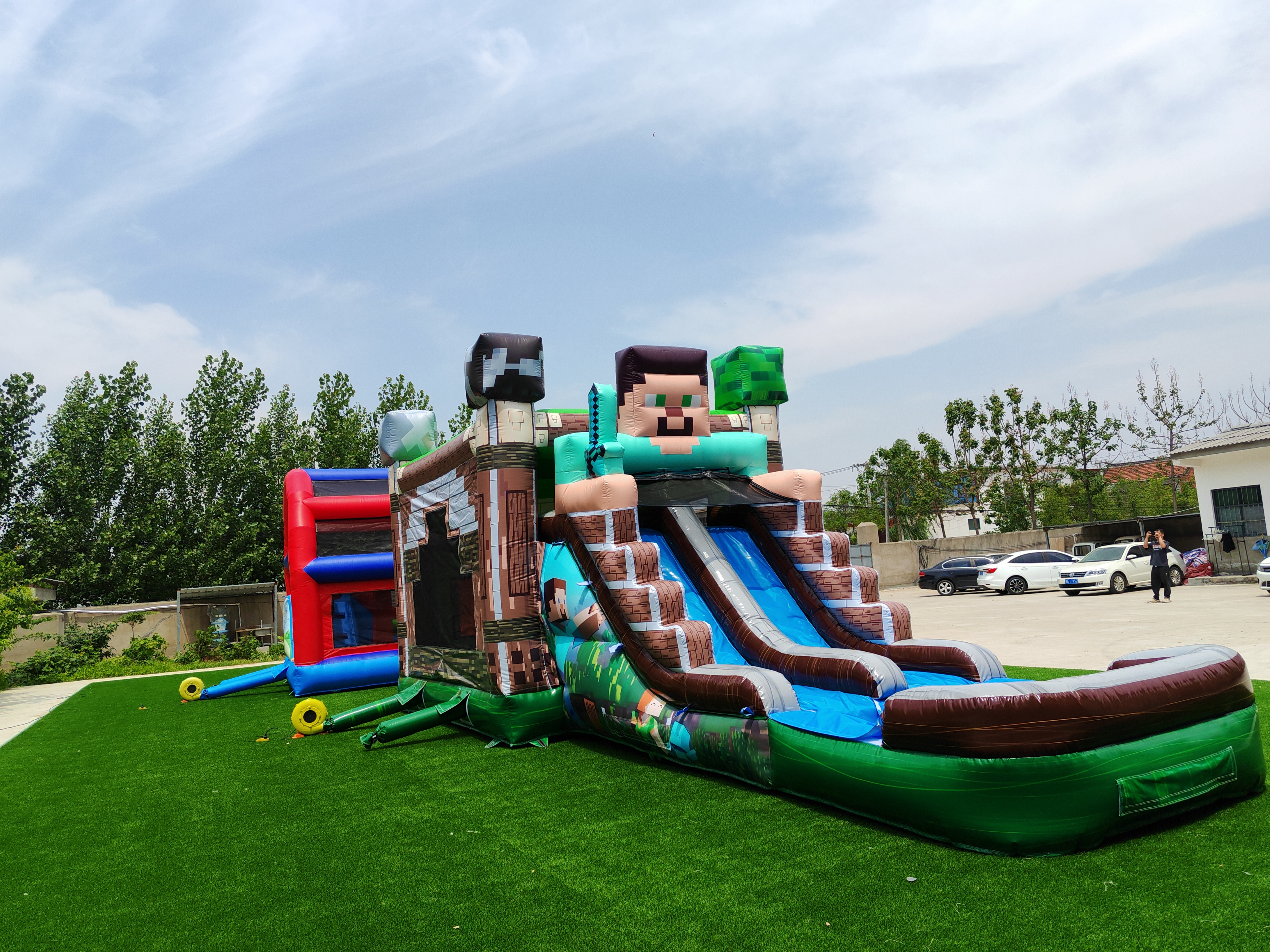 Finished inflatable product on display after passing quality inspection